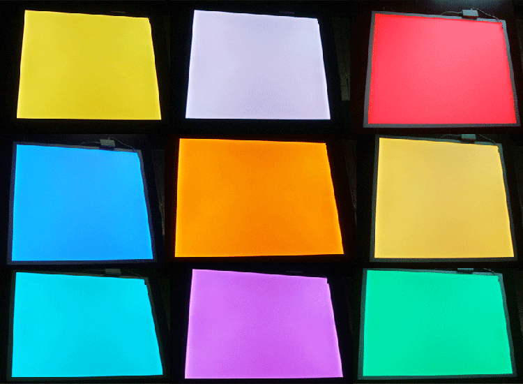 1. Painel de luz LED RGB multicolorido 595x595