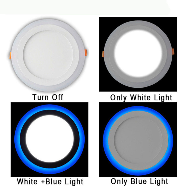3. Panel de luz LED redondo de dos colores de 3+3W